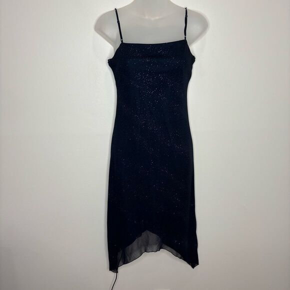 City Triangle Y2K 90s Glitter sparkle Cocktail dress dark blue Black size medium - Picture 1 of 7